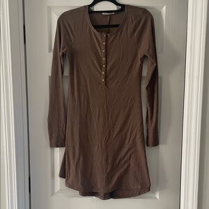 Chic Brown Long Sleeve Dress